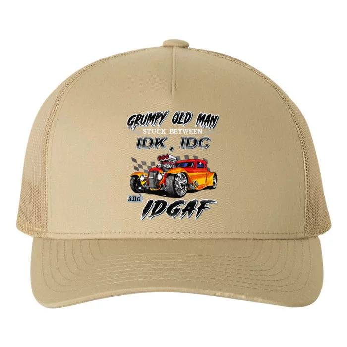 Grumpy Old Man Stuck Between Hot Rods Yupoong Adult 5-Panel Trucker Hat