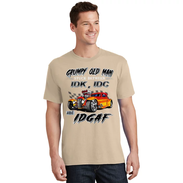 Grumpy Old Man Stuck Between Hot Rods T-Shirt