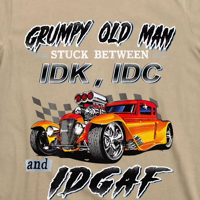 Grumpy Old Man Stuck Between Hot Rods T-Shirt