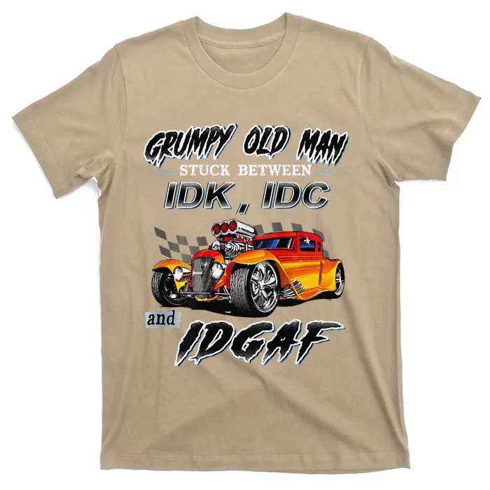 Grumpy Old Man Stuck Between Hot Rods T-Shirt