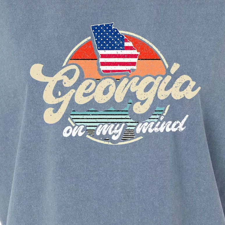 Georgia On My Mind The Peach State Retro USA Proud Georgian Garment-Dyed Women's Muscle Tee