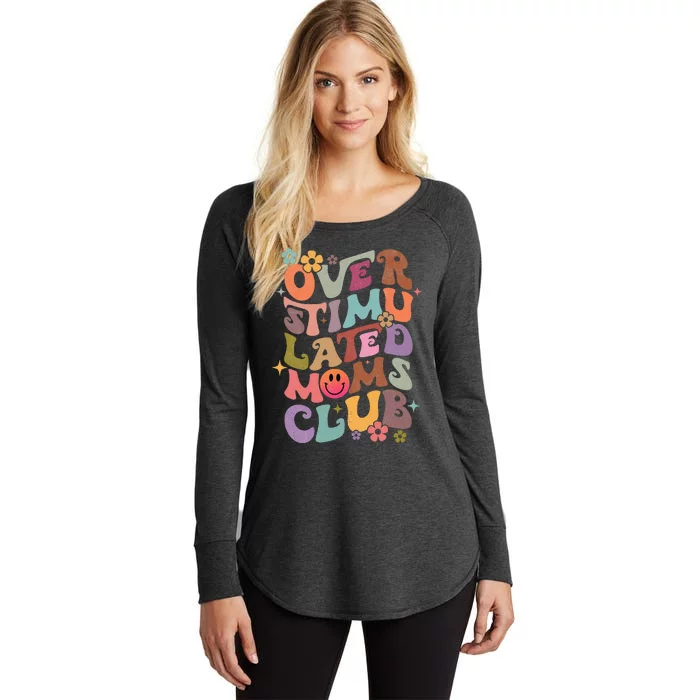 Groovy Overstimulated Moms Club Funny Mothers Day Women's Perfect Tri Tunic Long Sleeve Shirt