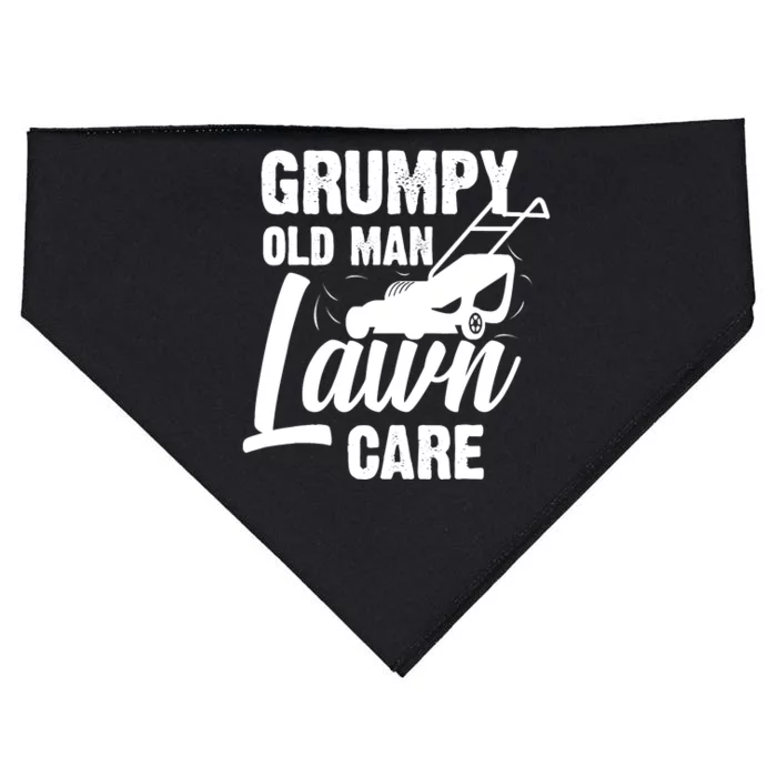 Grumpy Old Man Lawn Care Grass Cutting Lawn Mower Gift USA-Made Doggie Bandana