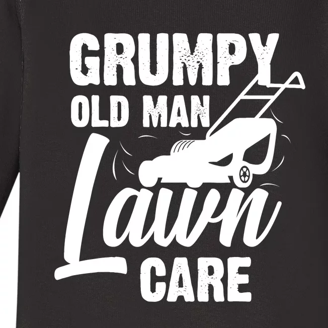 Grumpy Old Man Lawn Care Grass Cutting Lawn Mower Gift Baby Long Sleeve Bodysuit