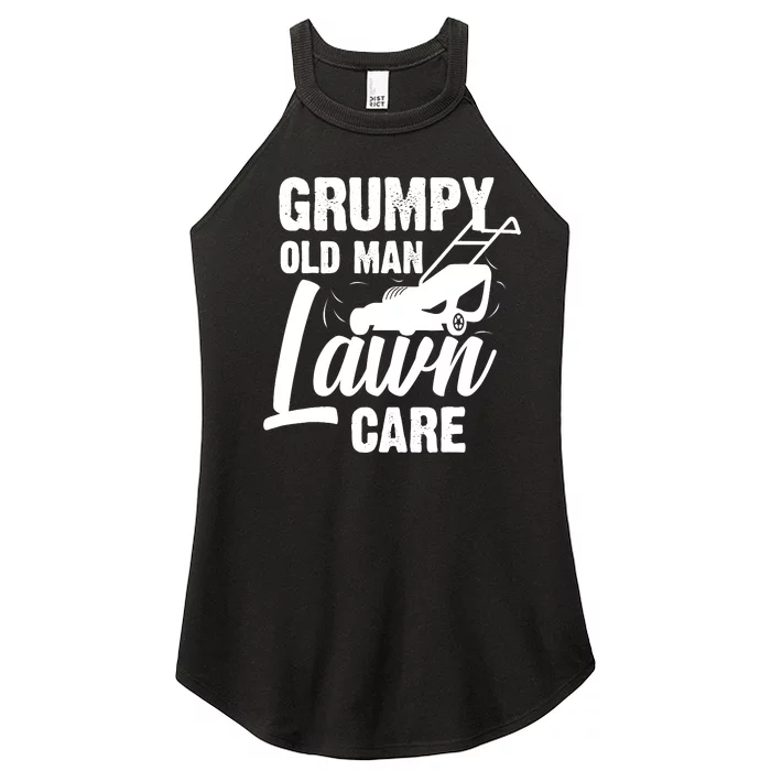 Grumpy Old Man Lawn Care Grass Cutting Lawn Mower Gift Women’s Perfect Tri Rocker Tank