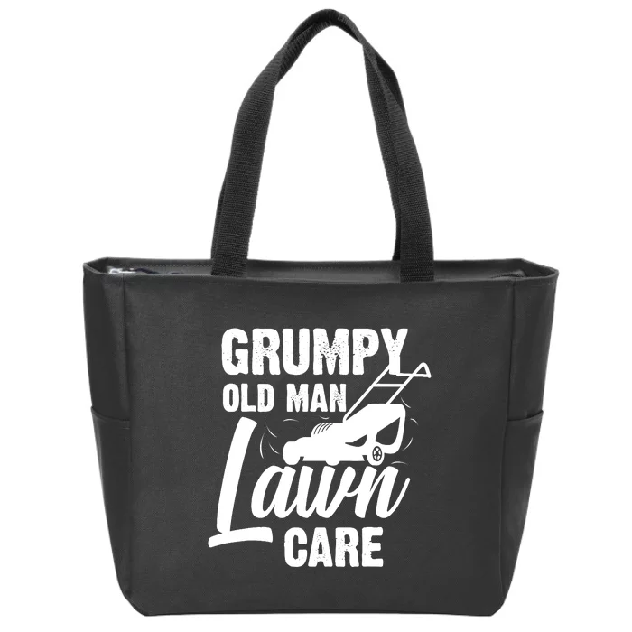 Grumpy Old Man Lawn Care Grass Cutting Lawn Mower Gift Zip Tote Bag