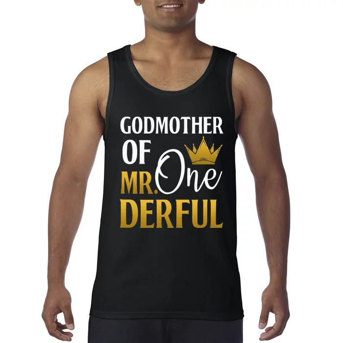 Godmother Of Mr Onederful 1st Birthday Mother's Day Tank Top