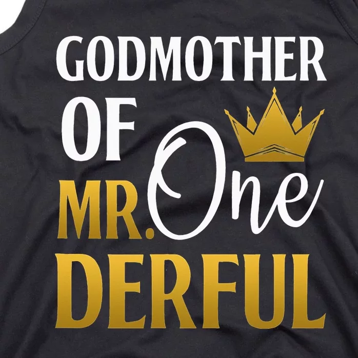 Godmother Of Mr Onederful 1st Birthday Mother's Day Tank Top