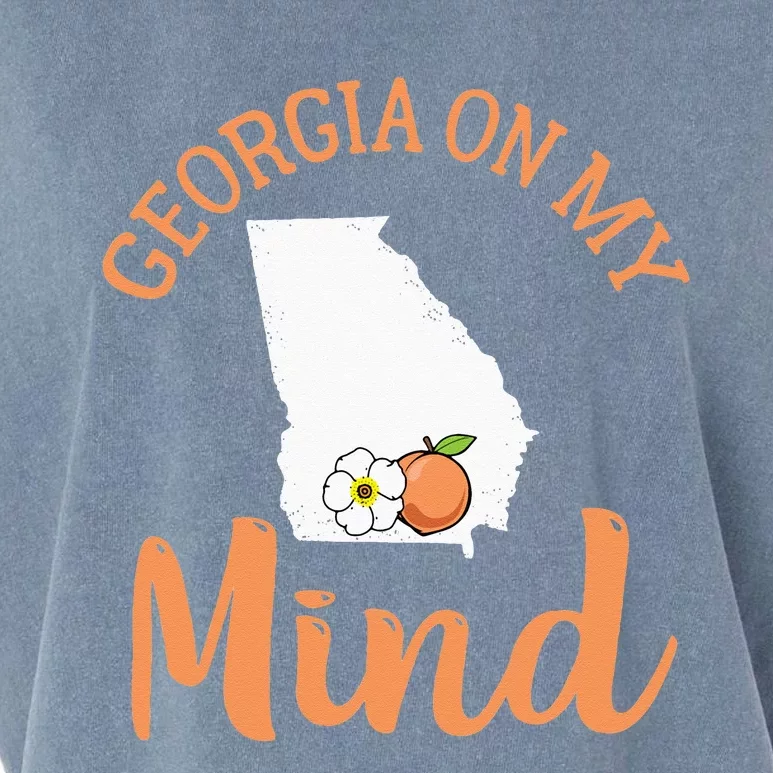 Georgia On My Mind GA Atlanta Peach Funny Southern State Garment-Dyed Women's Muscle Tee