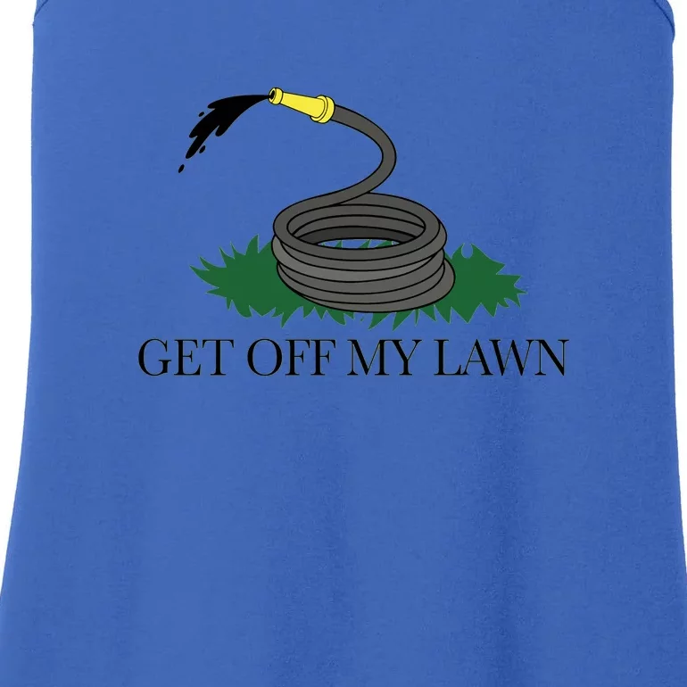 Get Off My Lawn Gadsden Parody Ladies Essential Tank