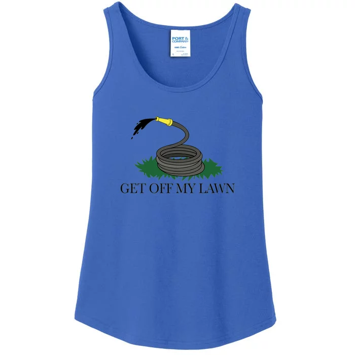 Get Off My Lawn Gadsden Parody Ladies Essential Tank