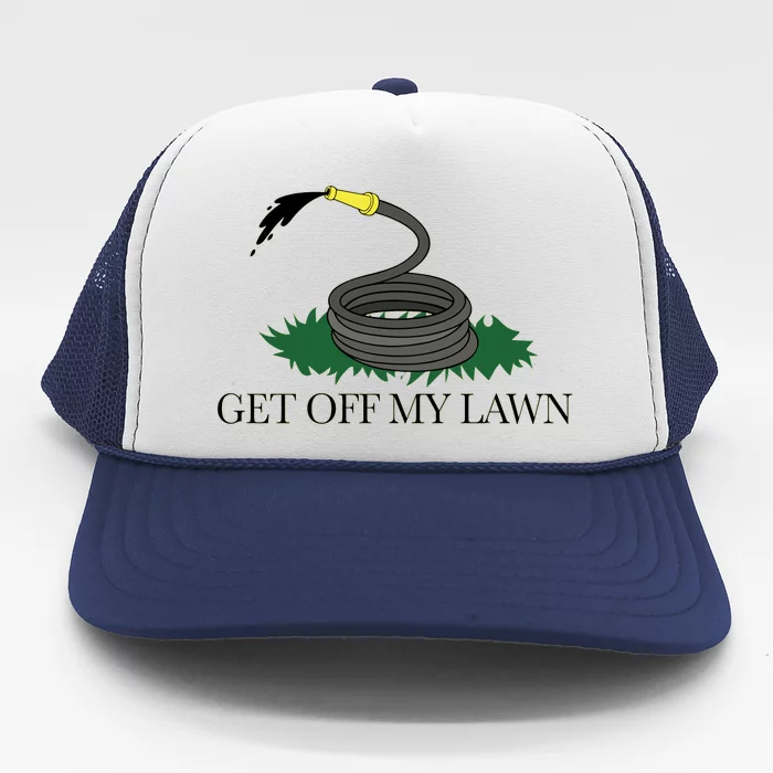 Get Off My Lawn Gadsden Parody Trucker Hat