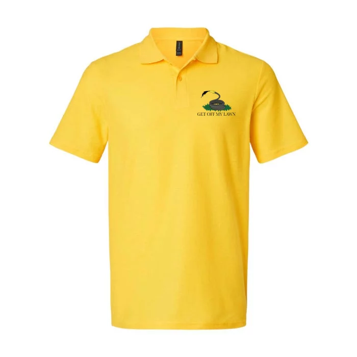 Get Off My Lawn Gadsden Parody Softstyle Adult Sport Polo