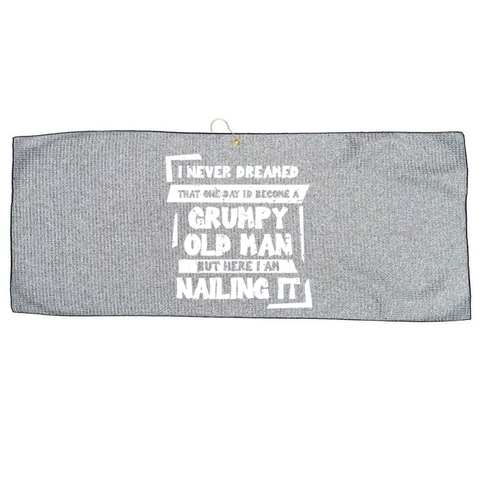 Grumpy Old Man Nailing It Large Microfiber Waffle Golf Towel