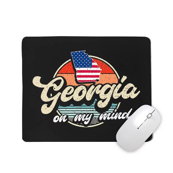 Georgia On My Mind The Peach State Retro USA Proud Georgian Mousepad