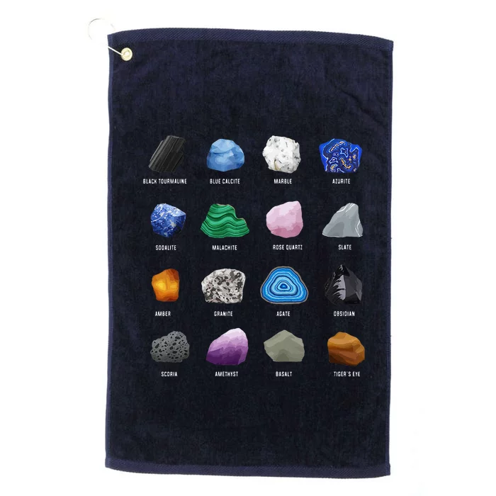 Geology Ores Minerals Gems And Crystals Rock Funny Tee Platinum Collection Golf Towel