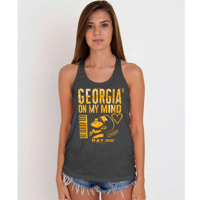 Georgia On My Mind Positive Vibes Made With Love Women's Knotted Racerback Tank