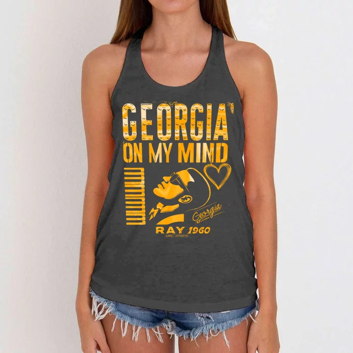 Georgia On My Mind Positive Vibes Made With Love Women's Knotted Racerback Tank