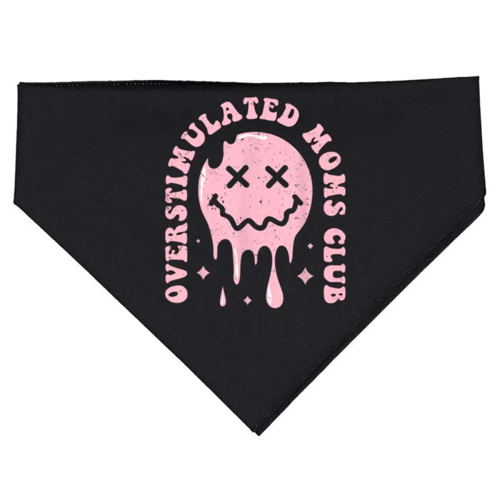 Groovy Overstimulated Moms Club Funny Trendy Mom USA-Made Doggie Bandana