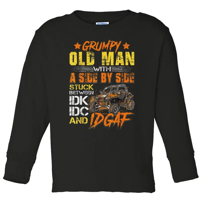 Grumpy Old Man Sxs Utv Side By Side Toddler Long Sleeve Shirt