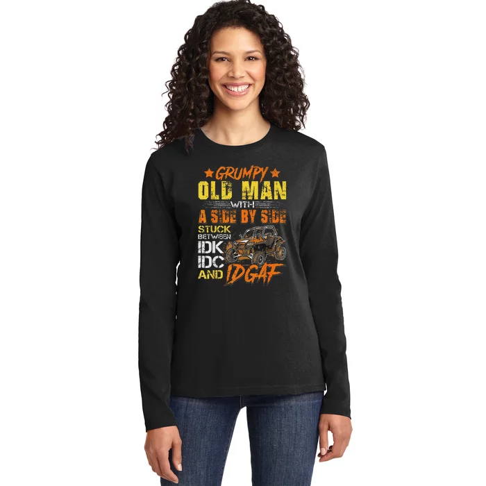 Grumpy Old Man Sxs Utv Side By Side Ladies Long Sleeve Shirt