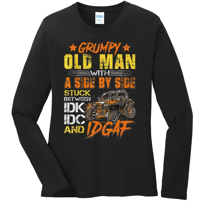 Grumpy Old Man Sxs Utv Side By Side Ladies Long Sleeve Shirt