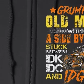 Grumpy Old Man Sxs Utv Side By Side Full Zip Hoodie