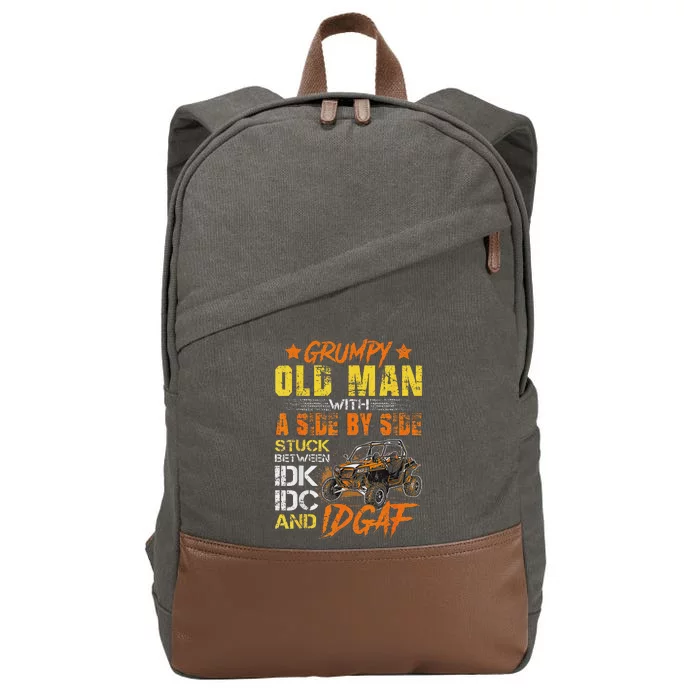 Grumpy Old Man Sxs Utv Side By Side Cotton Canvas Backpack