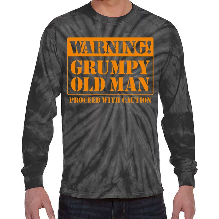 Grumpy Old Man For Grandfathers Dads FatherS Day Tie-Dye Long Sleeve Shirt