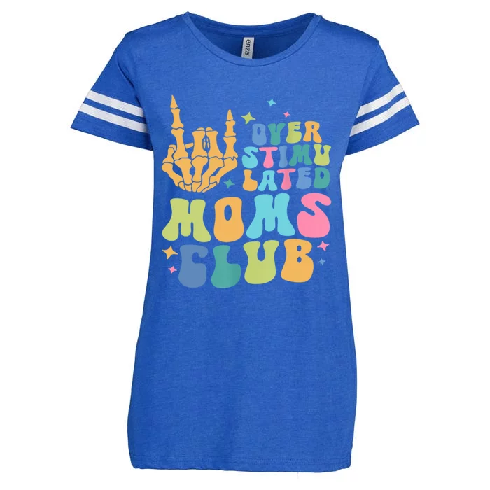 Groovy Overstimulated Moms Club Funny Trendy Mom Enza Ladies Jersey Football T-Shirt