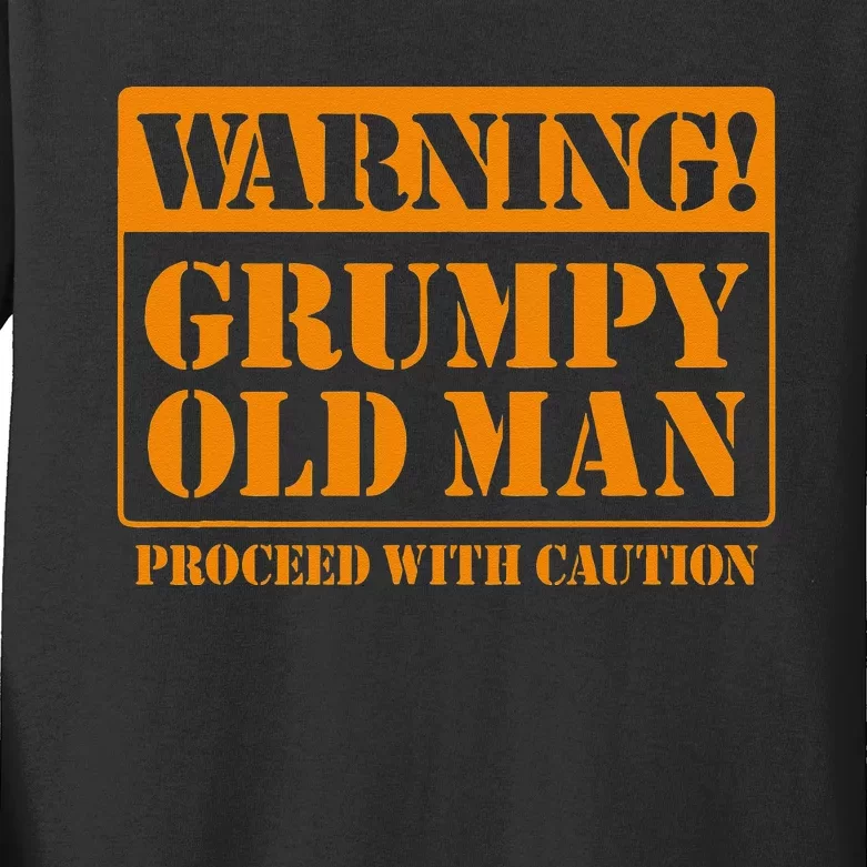 Grumpy Old Man For Grandfathers Dads Fathers Day Kids Long Sleeve Shirt