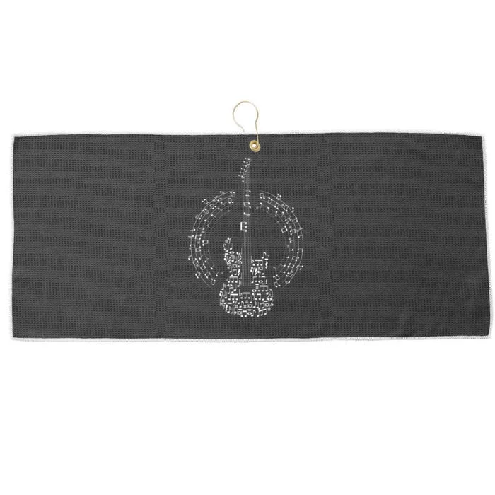 Guitar Of Musical Notes Large Microfiber Waffle Golf Towel