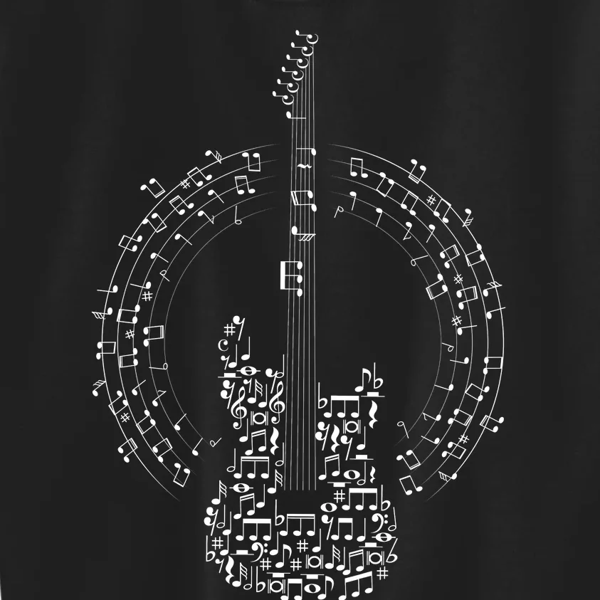 Guitar Of Musical Notes Kids Sweatshirt