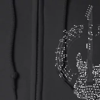 Guitar Of Musical Notes Full Zip Hoodie