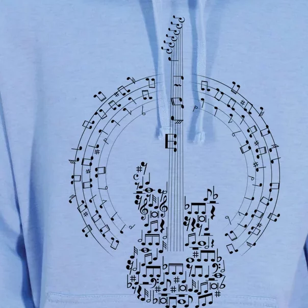 Guitar Of Musical Notes Unisex Surf Hoodie