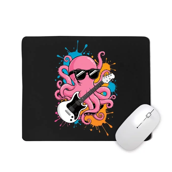 Guitar Octopus Novelty Rock Music Band Concert Funny Guitar Mousepad