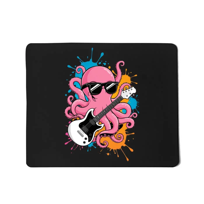 Guitar Octopus Novelty Rock Music Band Concert Funny Guitar Mousepad