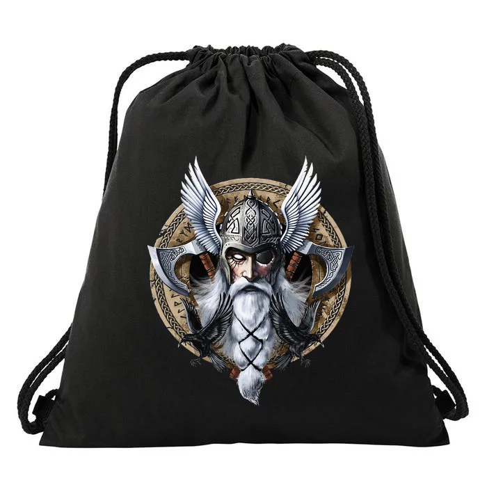 God Odin Norse Viking Warrior Nordic Pagan Drawstring Bag