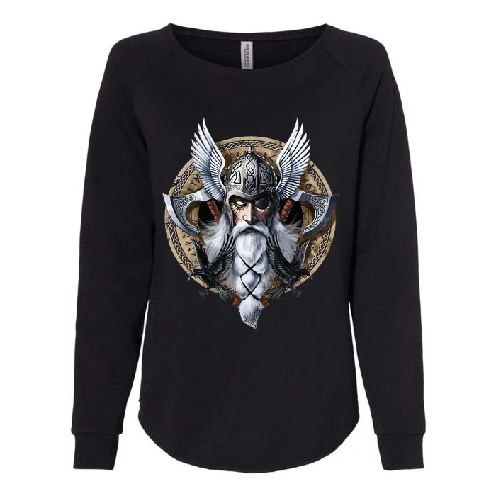 God Odin Norse Viking Warrior Nordic Pagan Womens California Wash Sweatshirt