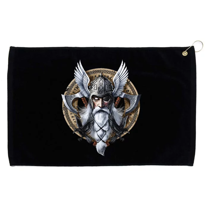 God Odin Norse Viking Warrior Nordic Pagan Grommeted Golf Towel