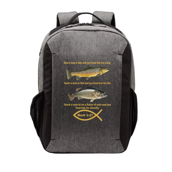 Gone Fishing Christian Quote Mark 1:17 Vector Backpack