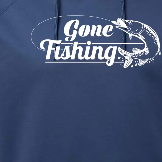 Gone Fishing Logo Performance Fleece Hoodie