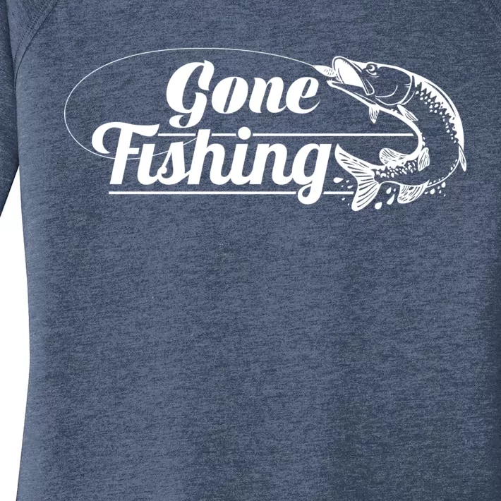 Gone Fishing Logo Women's Perfect Tri Tunic Long Sleeve Shirt