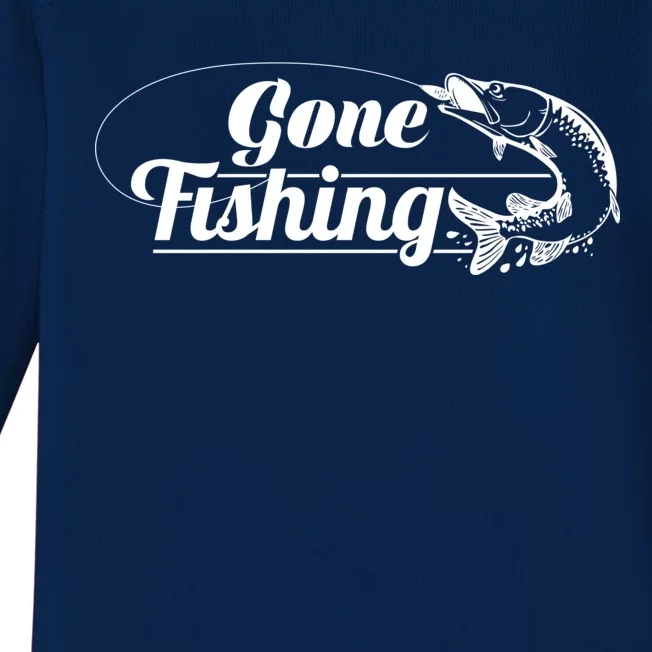 Gone Fishing Logo Baby Long Sleeve Bodysuit