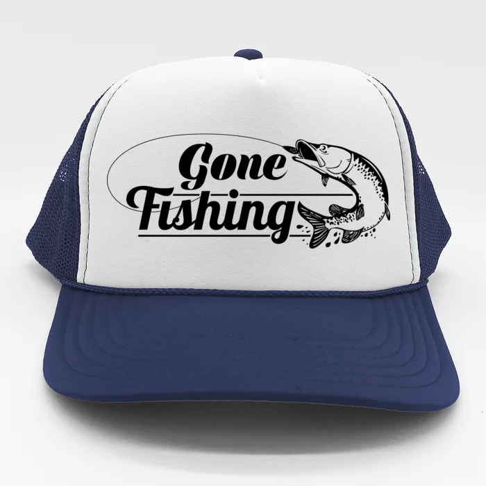 Gone Fishing Logo Trucker Hat