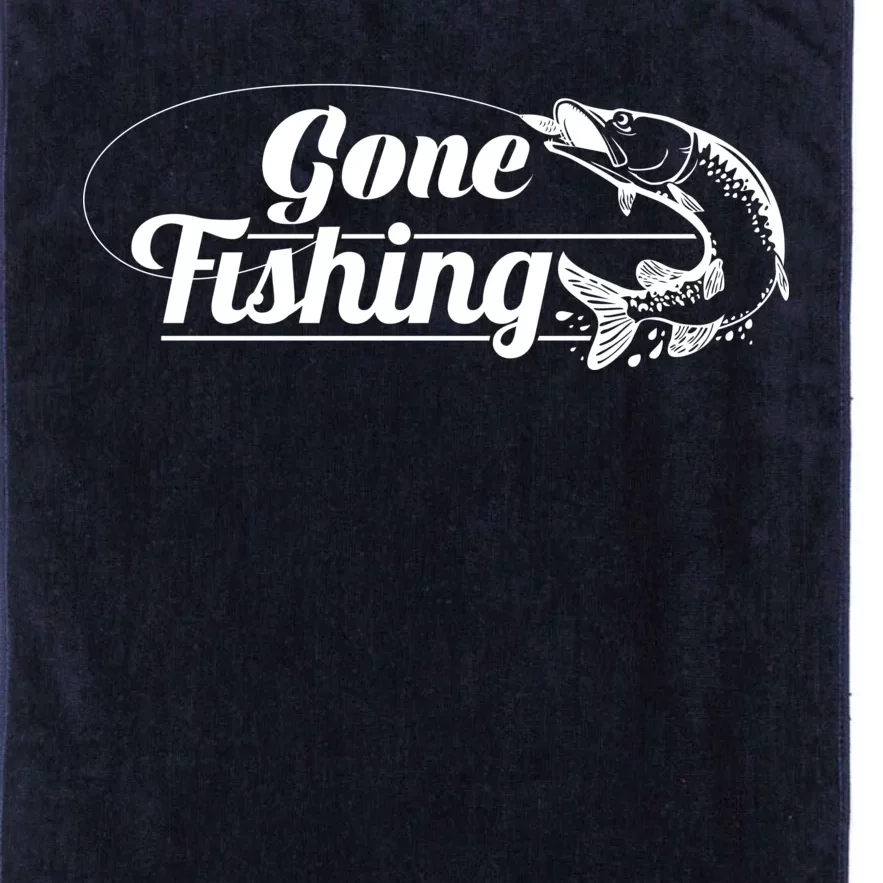 Gone Fishing Logo Platinum Collection Golf Towel