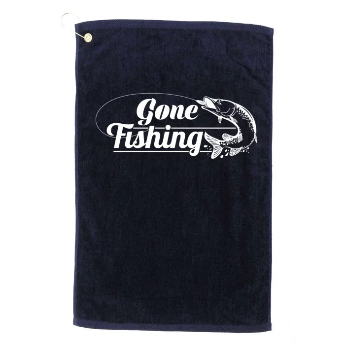 Gone Fishing Logo Platinum Collection Golf Towel