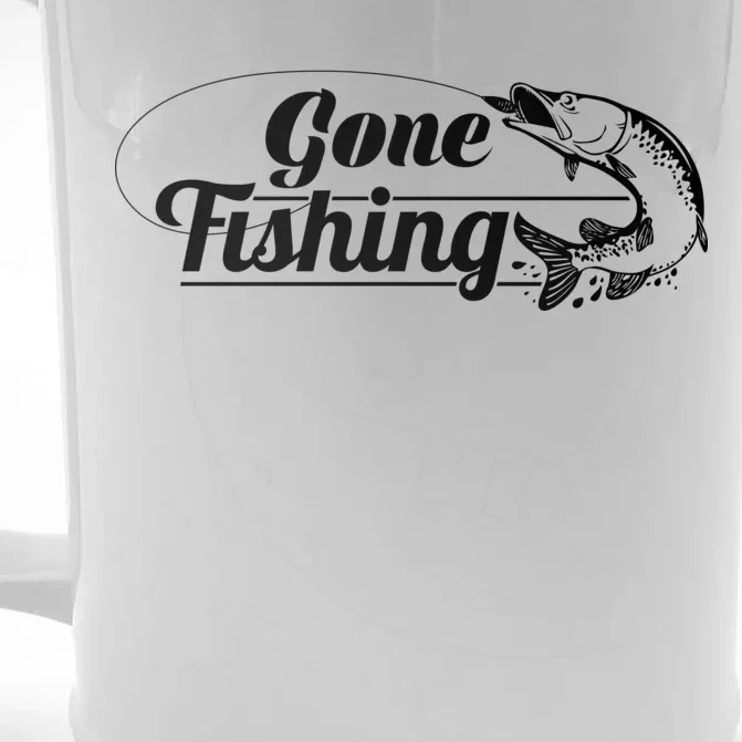 Gone Fishing Logo Front & Back Beer Stein