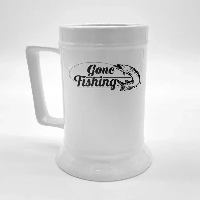 Gone Fishing Logo Front & Back Beer Stein