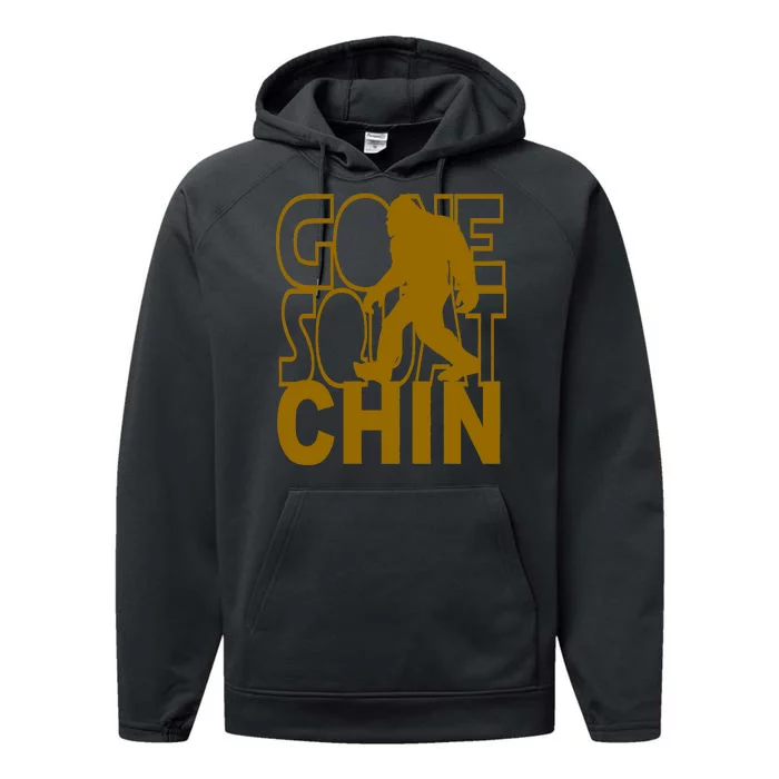 Gone Squatchhin Funny Sasquatch Performance Fleece Hoodie